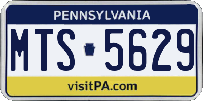PA license plate MTS5629