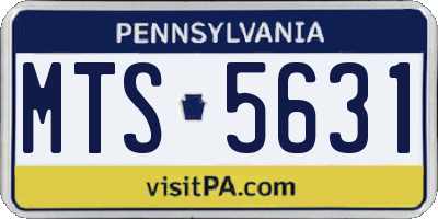 PA license plate MTS5631