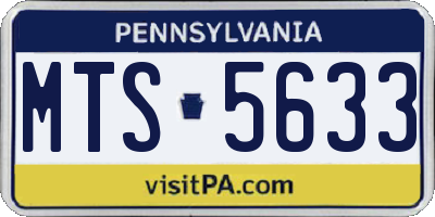 PA license plate MTS5633
