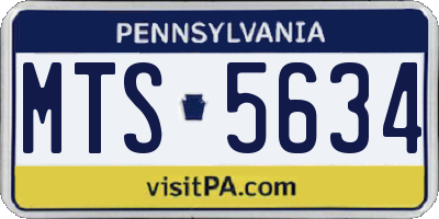 PA license plate MTS5634