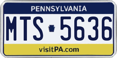 PA license plate MTS5636