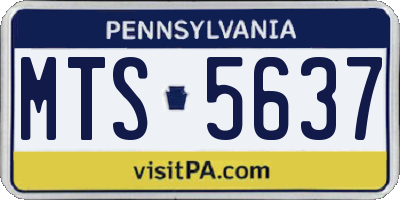 PA license plate MTS5637