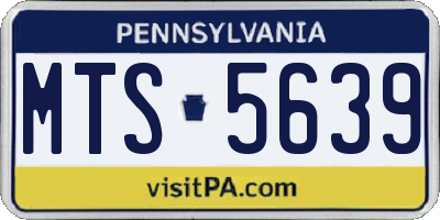 PA license plate MTS5639