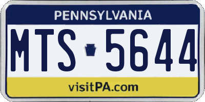 PA license plate MTS5644