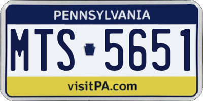PA license plate MTS5651