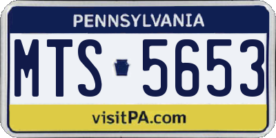 PA license plate MTS5653