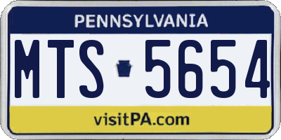PA license plate MTS5654