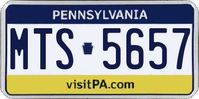 PA license plate MTS5657