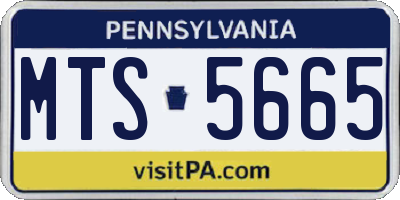 PA license plate MTS5665