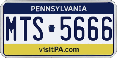 PA license plate MTS5666