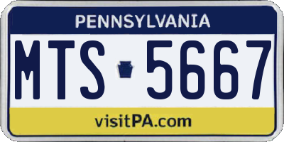 PA license plate MTS5667