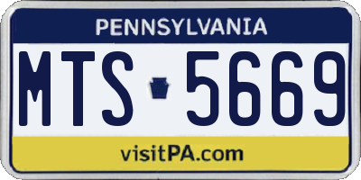 PA license plate MTS5669