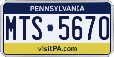 PA license plate MTS5670