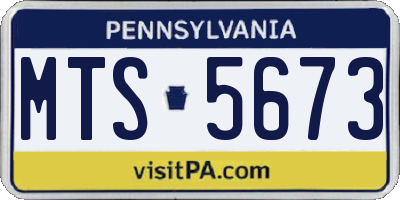 PA license plate MTS5673