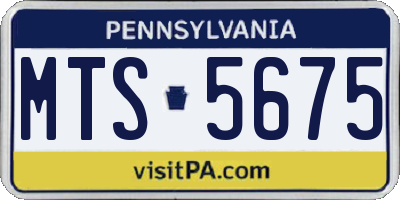PA license plate MTS5675