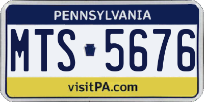 PA license plate MTS5676