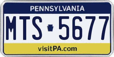 PA license plate MTS5677