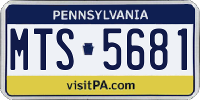 PA license plate MTS5681