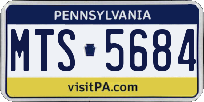 PA license plate MTS5684