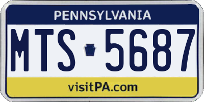 PA license plate MTS5687