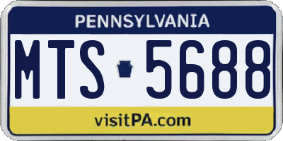 PA license plate MTS5688