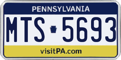 PA license plate MTS5693