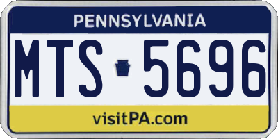 PA license plate MTS5696