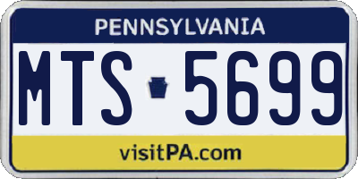 PA license plate MTS5699