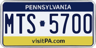 PA license plate MTS5700