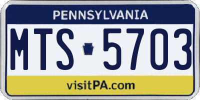 PA license plate MTS5703
