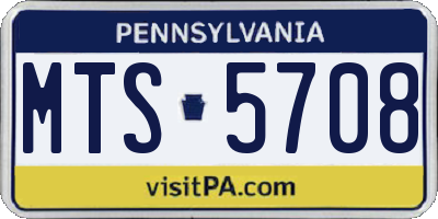 PA license plate MTS5708