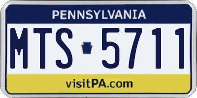 PA license plate MTS5711
