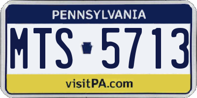 PA license plate MTS5713