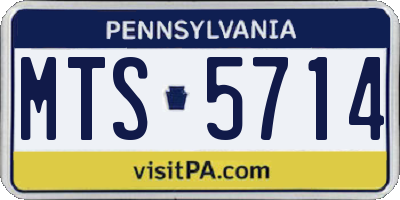 PA license plate MTS5714