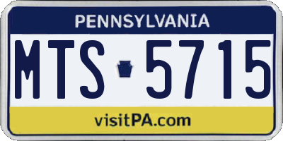 PA license plate MTS5715