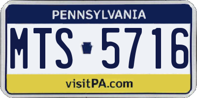 PA license plate MTS5716