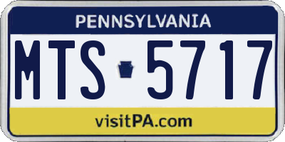 PA license plate MTS5717