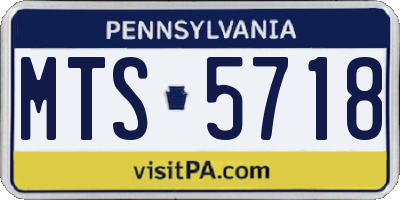 PA license plate MTS5718