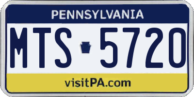 PA license plate MTS5720