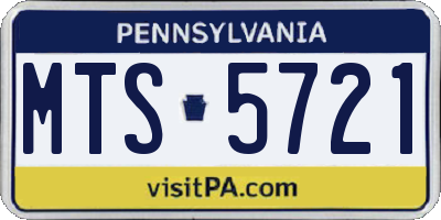 PA license plate MTS5721