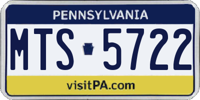 PA license plate MTS5722