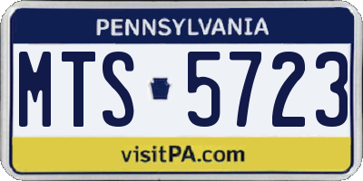 PA license plate MTS5723