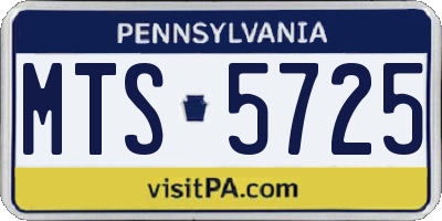 PA license plate MTS5725