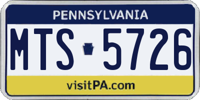PA license plate MTS5726