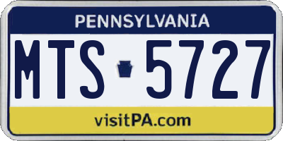 PA license plate MTS5727