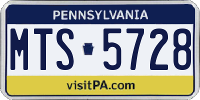 PA license plate MTS5728