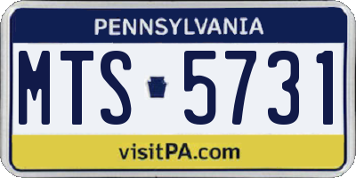 PA license plate MTS5731