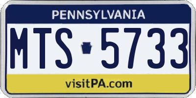 PA license plate MTS5733