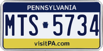 PA license plate MTS5734