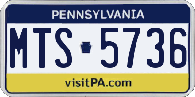 PA license plate MTS5736